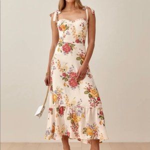 Reformation Nikita Midi Dress in Bouquet Size 12 NWT